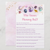 Papier Galaxy Pink Gold Space Qui Connaît Mommy Meilleur  (Devant / Derrière)