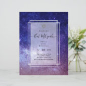 Papier Galaxy Starry BAT MITZVAH de nuit Invitation (Debout devant)