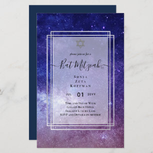 Papier Galaxy Starry BAT MITZVAH de nuit Invitation