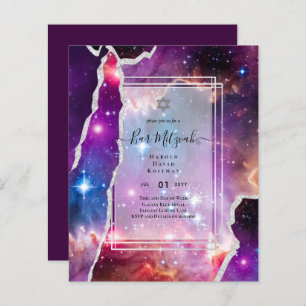 Papier Galaxy Starry Night BAR MITZVAH Agate Invitation