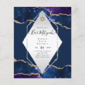Papier Galaxy Starry Night BAR MITZVAH Invitations Bleu (Devant)
