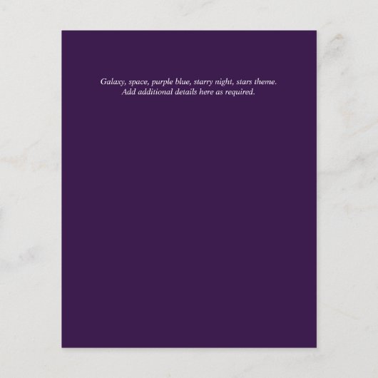 Papier Galaxy Starry Night BAR MITZVAH Invitations Bleu (Dos)