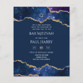Papier Galaxy Starry Night BAR MITZVAH Invitations Marine (Devant)