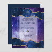 Papier Galaxy Starry Night BAR MITZVAH Invitations Marine