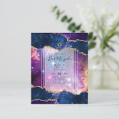 Papier Galaxy Starry Night Invitations BAR MITZVAH Bleu (Debout devant)