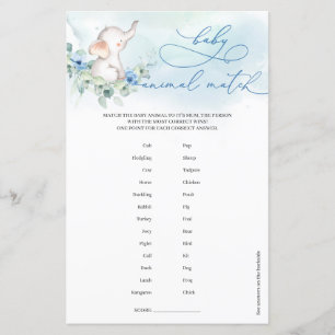 Papier Garçon éléphant Eucalyptus couronne bébé animal Ma