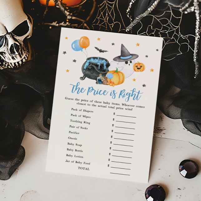 Papier Garçon Little Boo Ghost Le prix est le bon jeu (Ghost Halloween Baby Shower The Price is Right Game)