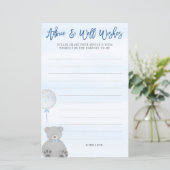 Papier Garçon Teddy Ours Bleu Gris Bleu Balloon Conseil b (Debout devant)