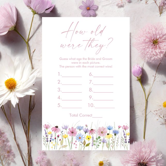 Papier Garden Wildflowers How Old Were They Bridal Game (Créateur téléchargé)