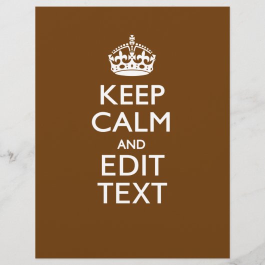 Papier Gardez Votre Calme Et Ayez Votre Texte sur Marron (Devant)