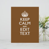 Papier Gardez Votre Calme Et Ayez Votre Texte sur Marron (Debout devant)