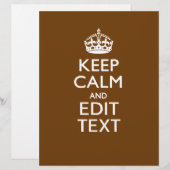 Papier Gardez Votre Calme Et Ayez Votre Texte sur Marron (Devant / Derrière)