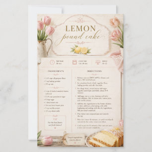 Papier Gâteau au Citron, Tulipes Roses Ferme Rustique