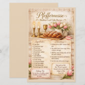 Papier Gâteau de Chabbat Pfeffernusse, Rétro Rose Rustiqu (Devant / Derrière)