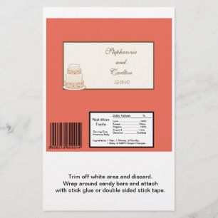 Papier Gâteau Mariage rouge/crème Grosse barrette à bonbo
