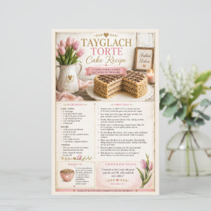 Papier Gâteau Tayglach Torte, Fleur Rose Rustique Fermett
