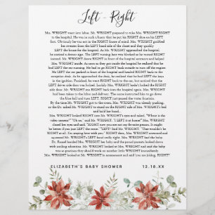 Papier Gauche - droite   Jeu Baby shower