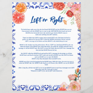 Papier Gauche ou droite Thats amore jeu de douche nuptial