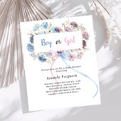 Papier Gener révéler fête bleu rose flores arc garçon fil