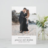 Papier Genevieve Black White Photo Modern Wedding Program (Debout devant)
