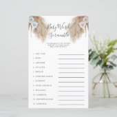 Papier Genre Reveal Pampas Grass Baby Word Scramble Jeu (Debout devant)