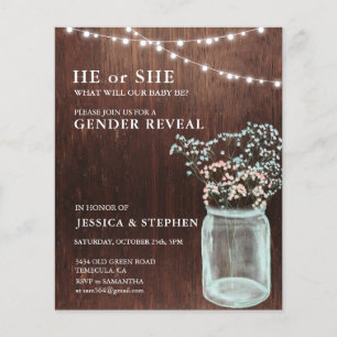 Papier Genre Reveal Pink Blue Baby's Bois de respiration