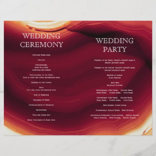 Papier Géode à tranche rouge double mariage de automne (Dos)