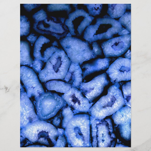 Papier Géodes d'agate de quartz bleu (Devant)