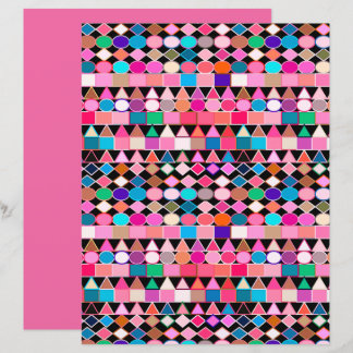 Papier Géométrie Tribale moderne, couleurs de bijoux sur