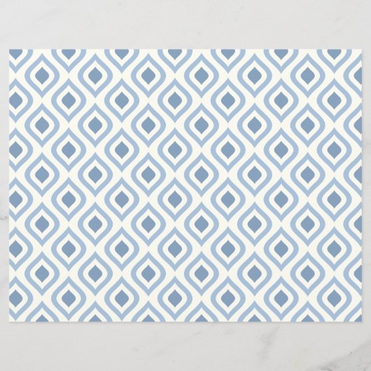 Papier géométrique Abstraite, bleu et blanc cassé (Dos)