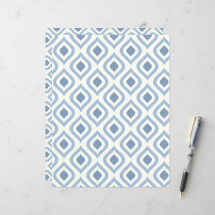 Papier géométrique Abstraite, bleu et blanc cassé