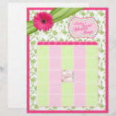 Papier Gerber rose Daisy Green Floral Fête des mariées Bi (Devant / Derrière)