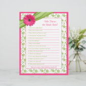 Papier Gerber Rose Daisy Green Floral Fête des mariées Je (Debout devant)