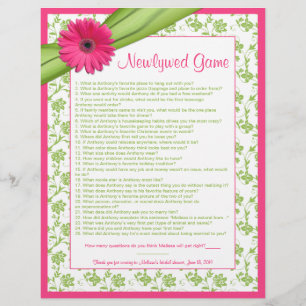 Papier Gerber Rose Daisy Green Floral Fête des mariées Je