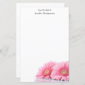 Papier Gerbera Rose Daisies Élégante Photographie (Devant / Derrière)