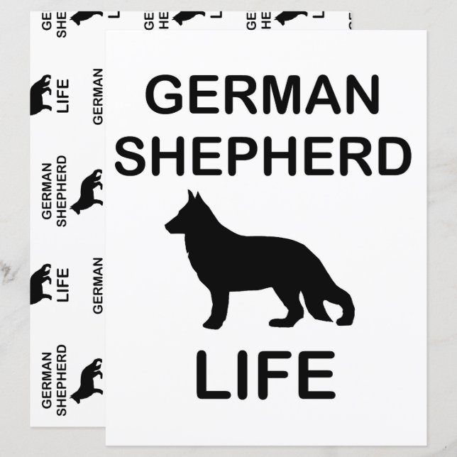 Papier german shepherd vie scrapbook (Devant / Derrière)