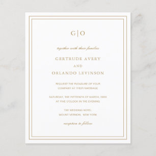 Papier Gertrude Gold Elegant Wedding Invitation
