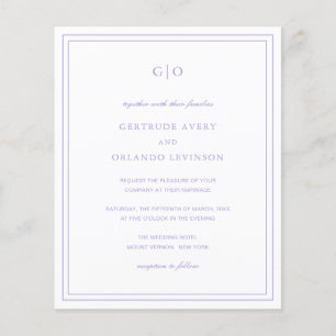 Papier Gertrude Lavender Elégant Mariage Invitation