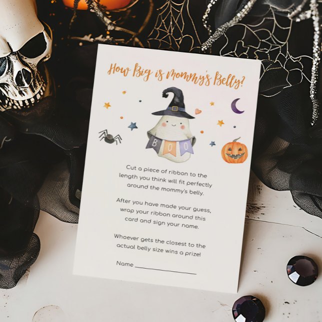 Papier Ghost Little Boo How Big is Mommy's Belly Jeu (Little Boo Baby Shower How Big is Mommy's Belly Game)