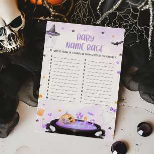 Papier Ghoul Halloween Baby shower Baby Name Race Game