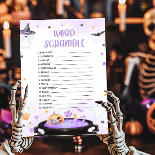 Papier Ghoul Halloween Baby shower Mot Début Jeu