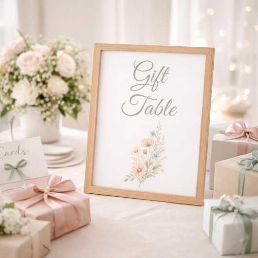 Papier Gift Table Wildflower Bridal Shower Event Sign
