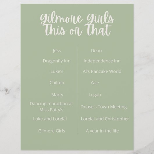 Papier gilmore filles fêtent ça ou ça (Devant)