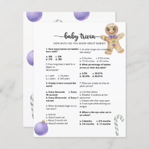 Papier Gingerbread cookie Baby Trivia Baby shower Jeu