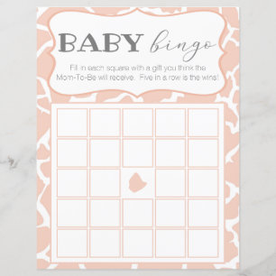 Papier Girafe Bébé Fille Rose Baby Bingo