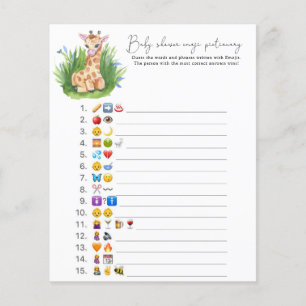 Papier Girafe - Jeu de shower bébé photo Emoji