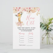 Papier Girafe rose rousse Baby shower comment vieux paren (Debout devant)