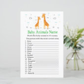 Papier Giraffe Baby Animaux Nom Jeu (Debout devant)