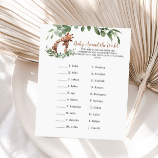 Papier Giraffe bébé dans le monde jeu