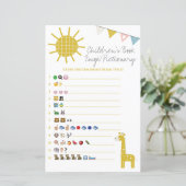 Papier Giraffe Livre Emoji Pictionary Baby shower Jeu (Debout devant)